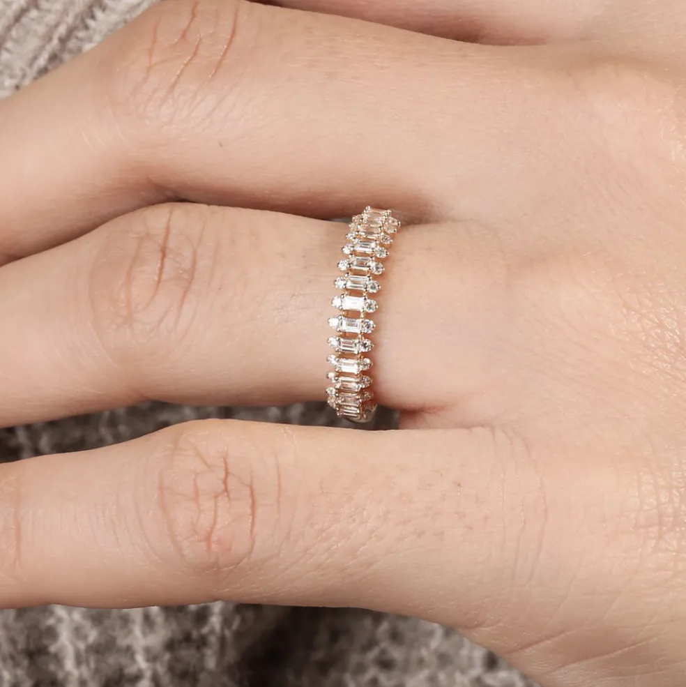 14K Bagguete Diamond Anniversary Ring