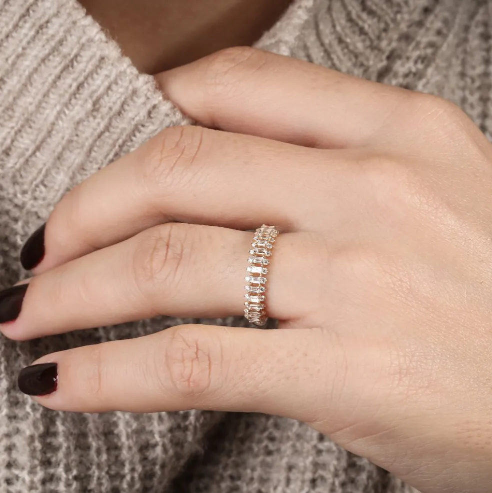 14K Bagguete Diamond Anniversary Ring