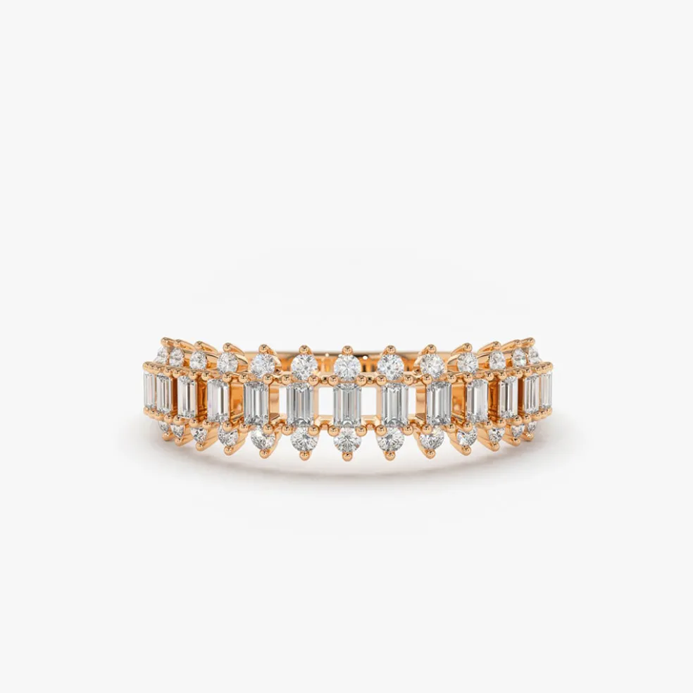 14K Bagguete Diamond Anniversary Ring