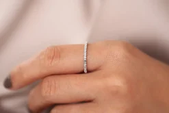 14K Baguette & Round Diamond Milgrain Bezel Full Eternity Ring
