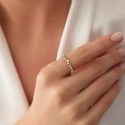14k Baguette and Round Diamond Full Eternity Ring