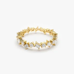 14k Baguette and Round Diamond Full Eternity Ring