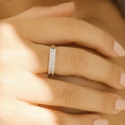 14K Baguette Diamond Anniversary Ring 0.75ctw