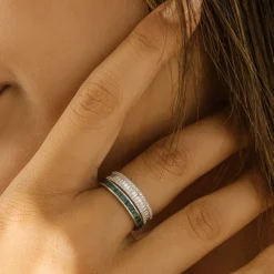 14K Baguette Diamond Anniversary Ring 0.75ctw