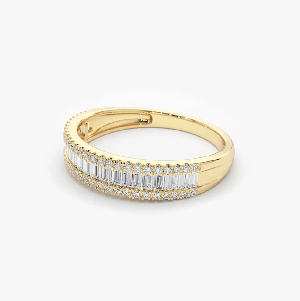 14K Baguette Diamond Anniversary Ring 0.75ctw