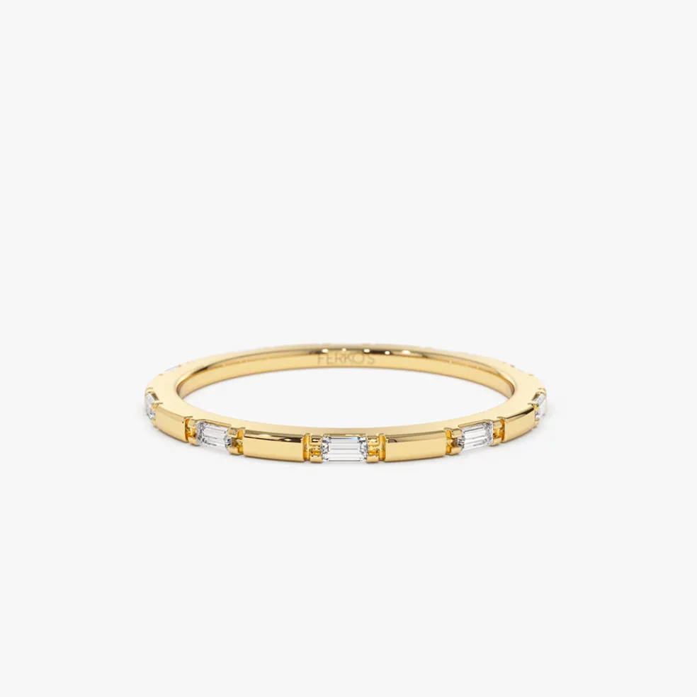 14k Baguette Diamond Dainty Full Eternity