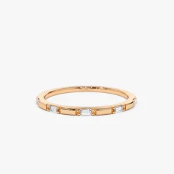14k Baguette Diamond Dainty Full Eternity