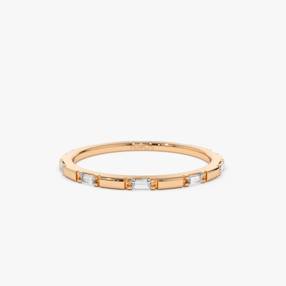 14k Baguette Diamond Dainty Full Eternity
