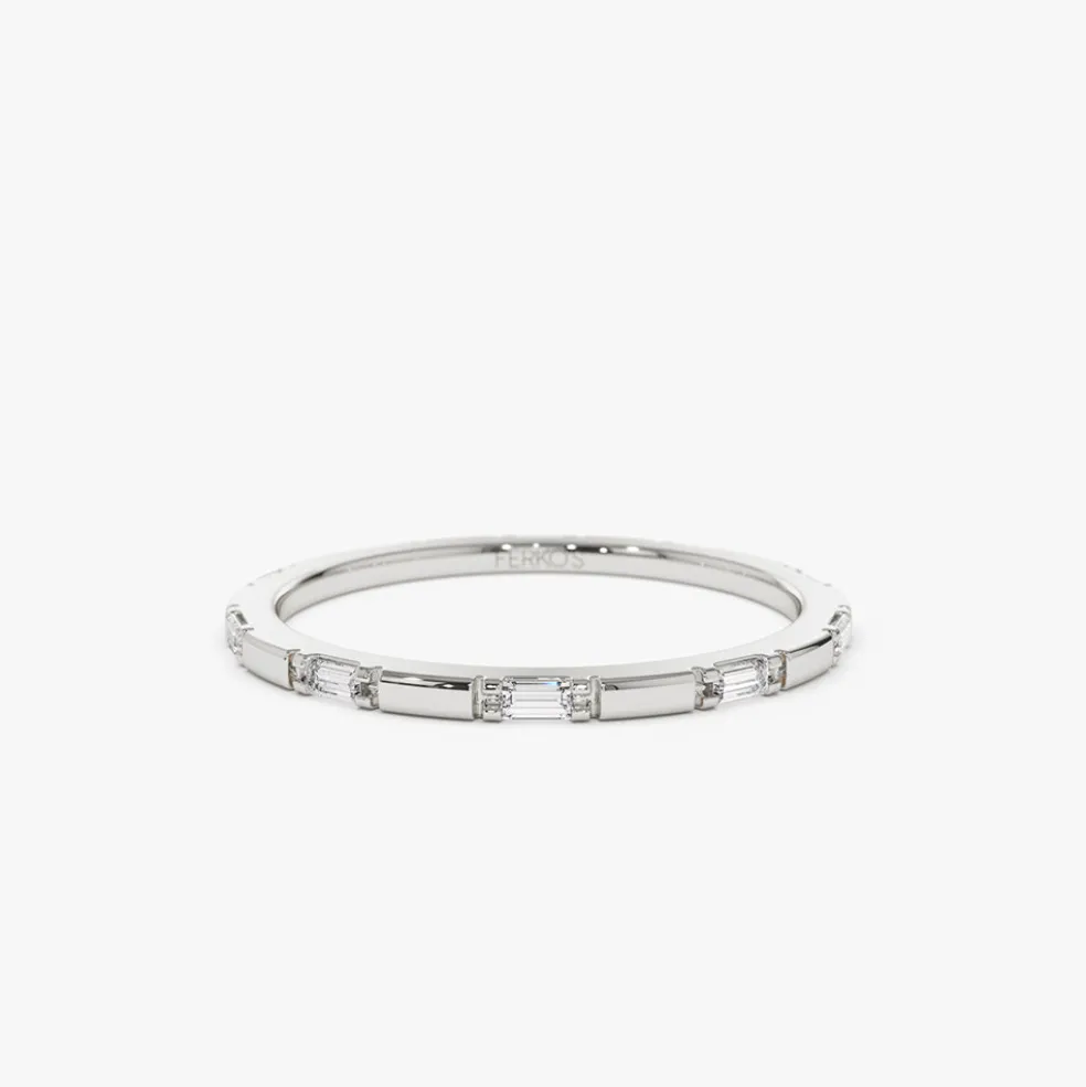 14k Baguette Diamond Dainty Full Eternity