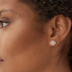 14k Baguette Diamond Earrings in Halo Setting