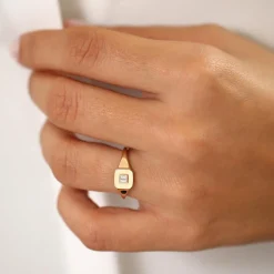 14k Baguette Diamond Pinky Ring