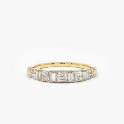 14k Baguette Diamond Stacking Ring