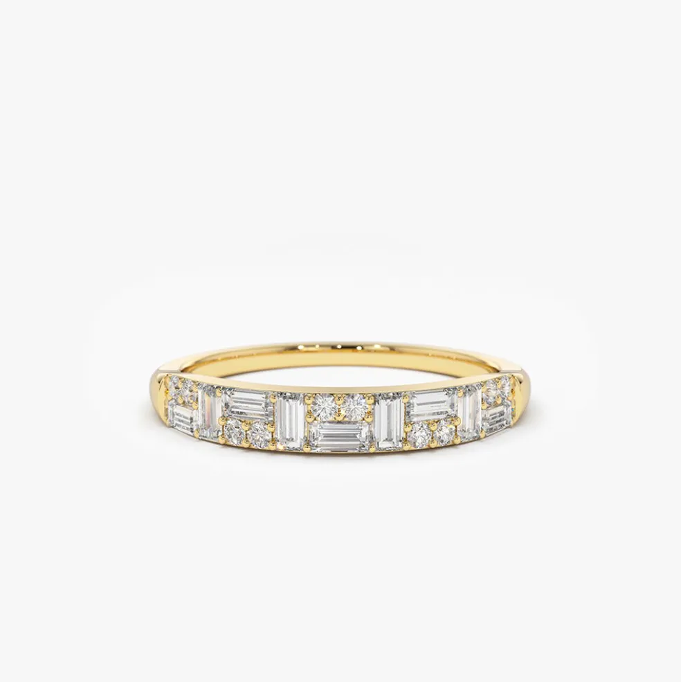 14k Baguette Diamond Stacking Ring
