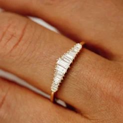 14K Baguette Diamond Tiara Ring