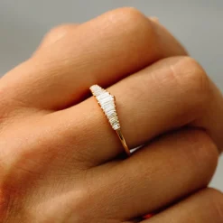 14K Baguette Diamond Tiara Ring