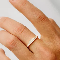 14K Baguette Diamond Tiara Ring