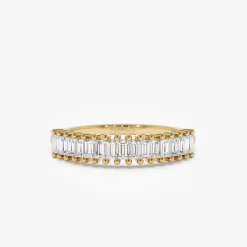 14k Baguette Diamond Wedding Band