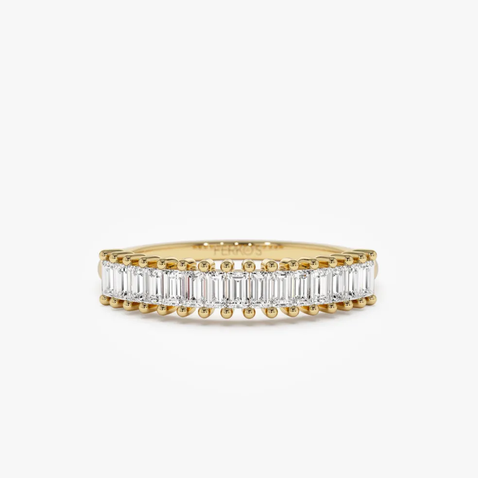 14k Baguette Diamond Wedding Band