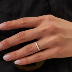 14k Baguette Diamond Wedding Band