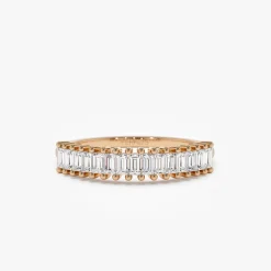 14k Baguette Diamond Wedding Band