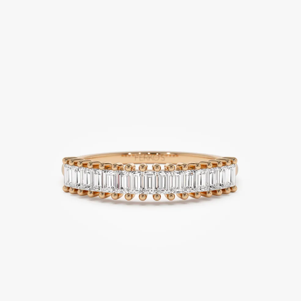 14k Baguette Diamond Wedding Band