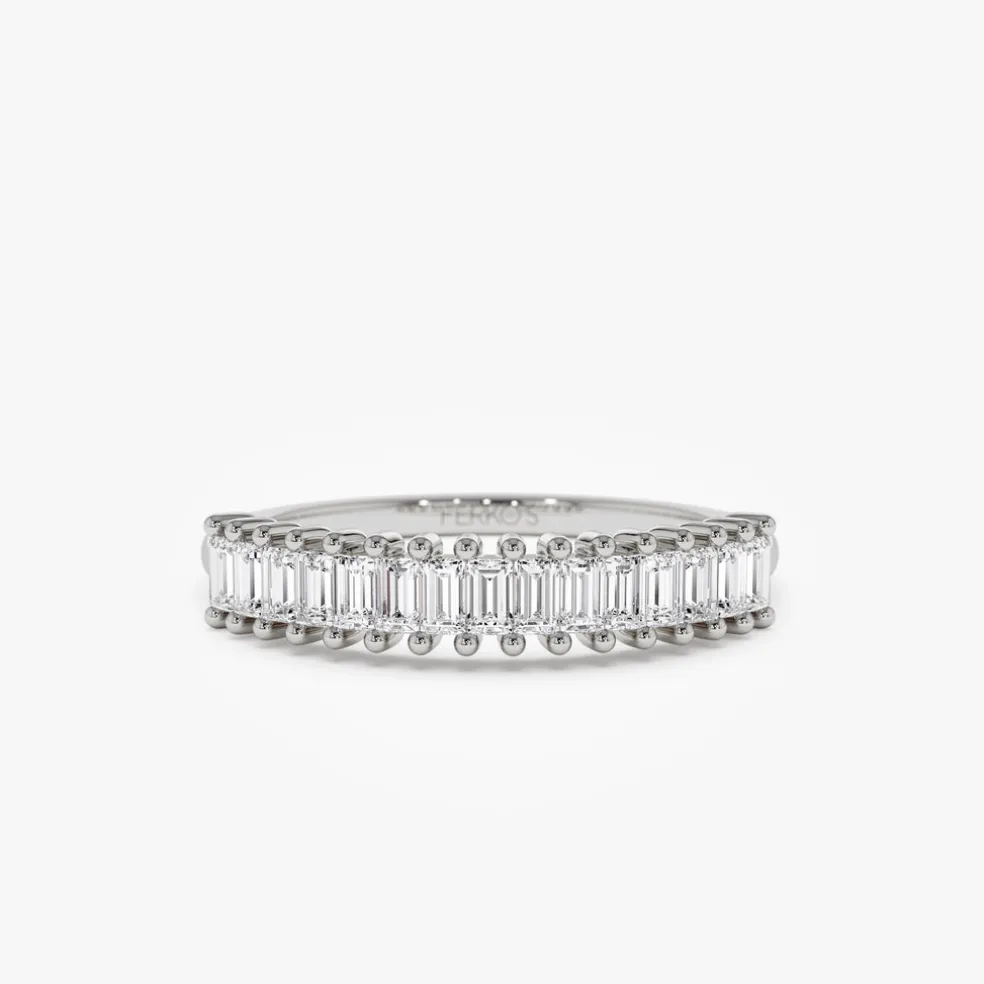 14k Baguette Diamond Wedding Band