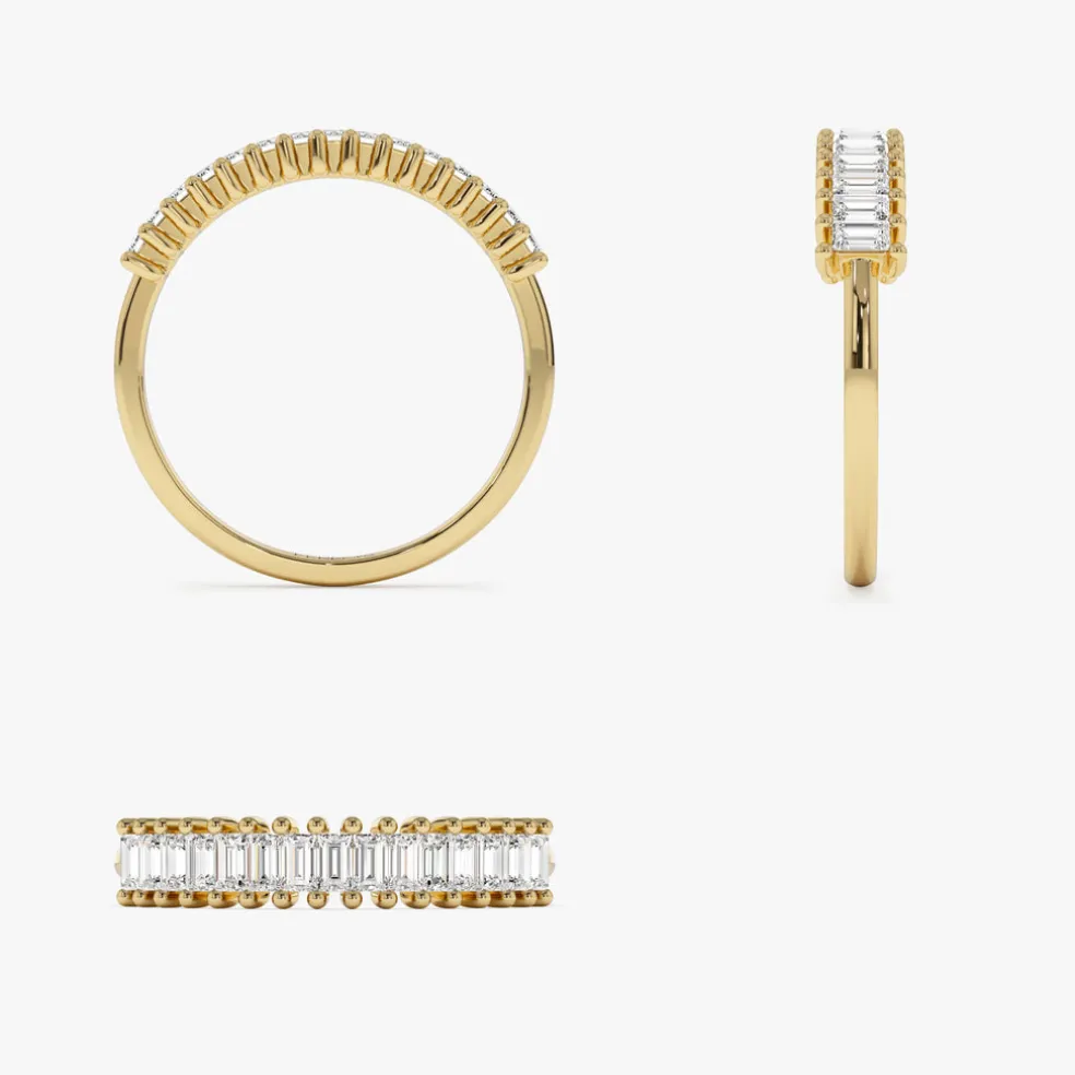 14k Baguette Diamond Wedding Band