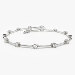 14k Bar and Diamond Infinity Bracelet 0.85 ctw