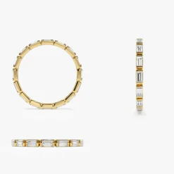 14k Bar Setting Baguette Diamond Eternity Ring