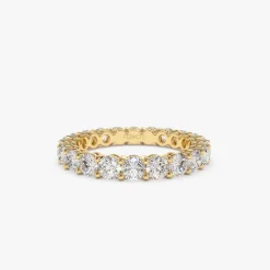 14k Basket Setting Full Eternity Diamond Ring 2.25ctw