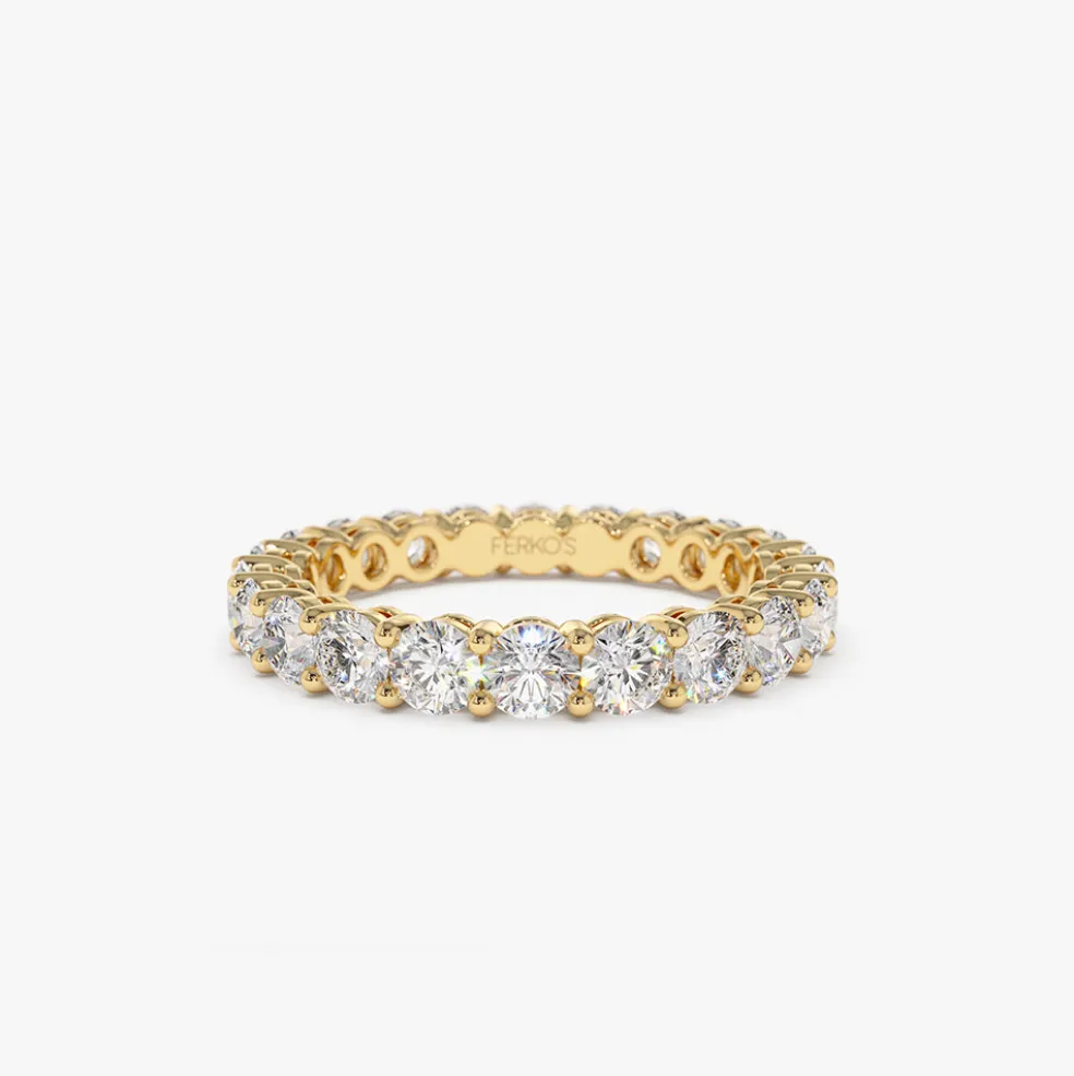 14k Basket Setting Full Eternity Diamond Ring 2.25ctw