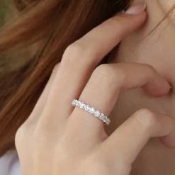 14k Basket Setting Full Eternity Diamond Ring 2.25ctw