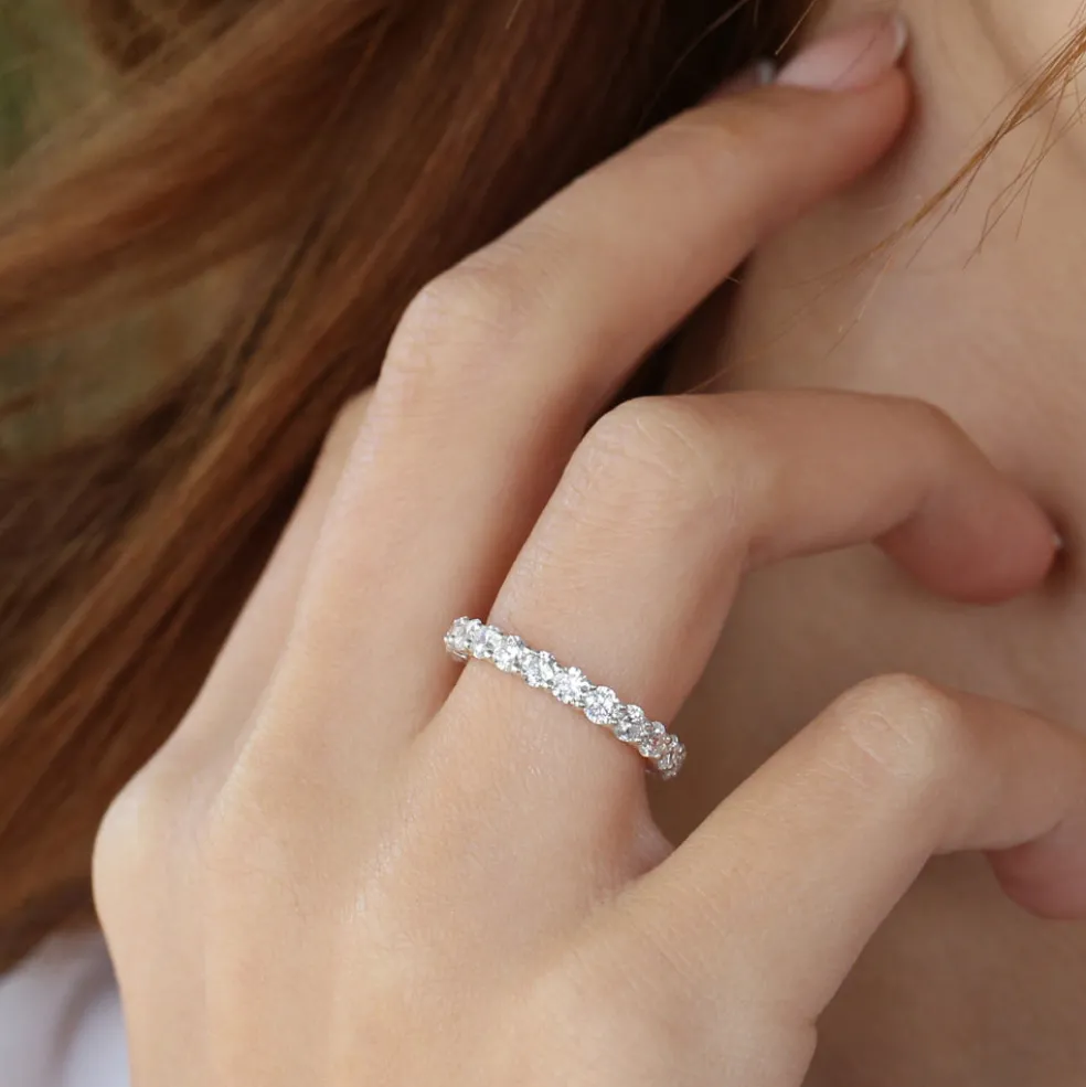 14k Basket Setting Full Eternity Diamond Ring 2.25ctw