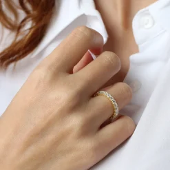 14k Basket Setting Full Eternity Diamond Ring 2.25ctw