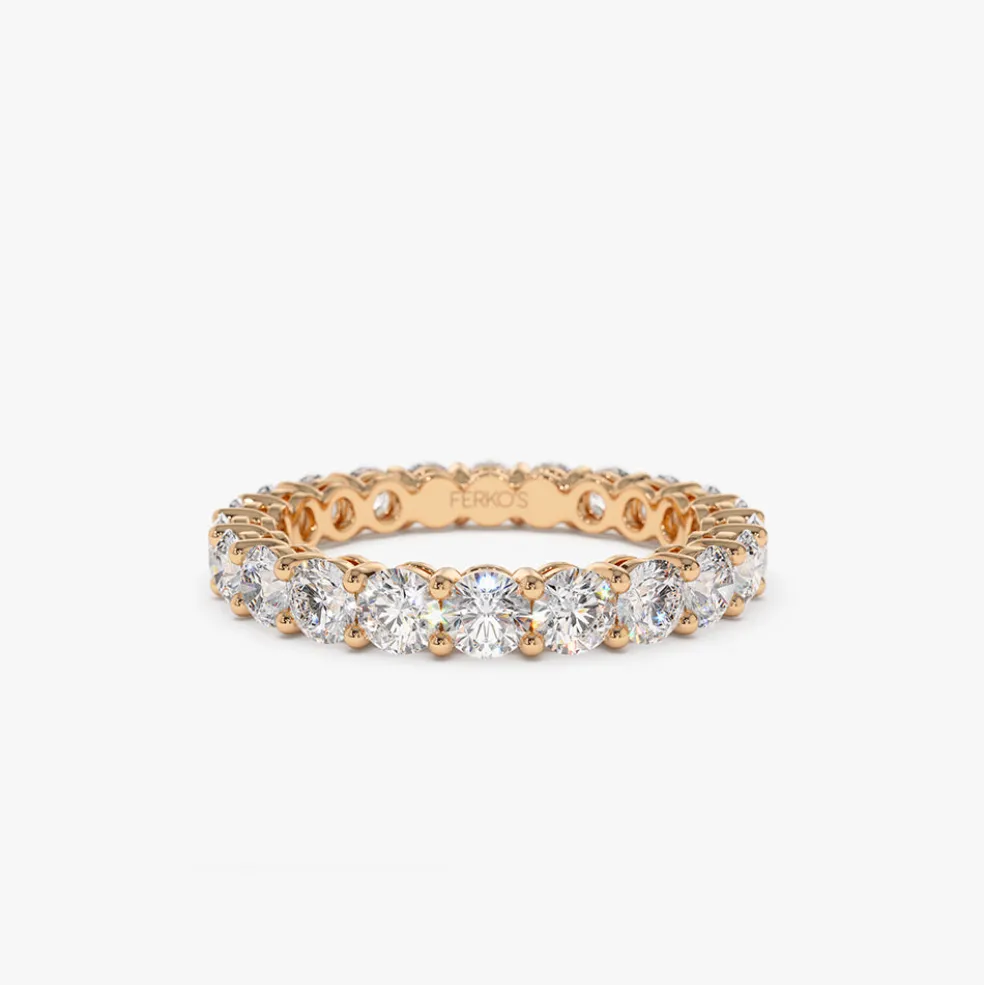 14k Basket Setting Full Eternity Diamond Ring 2.25ctw
