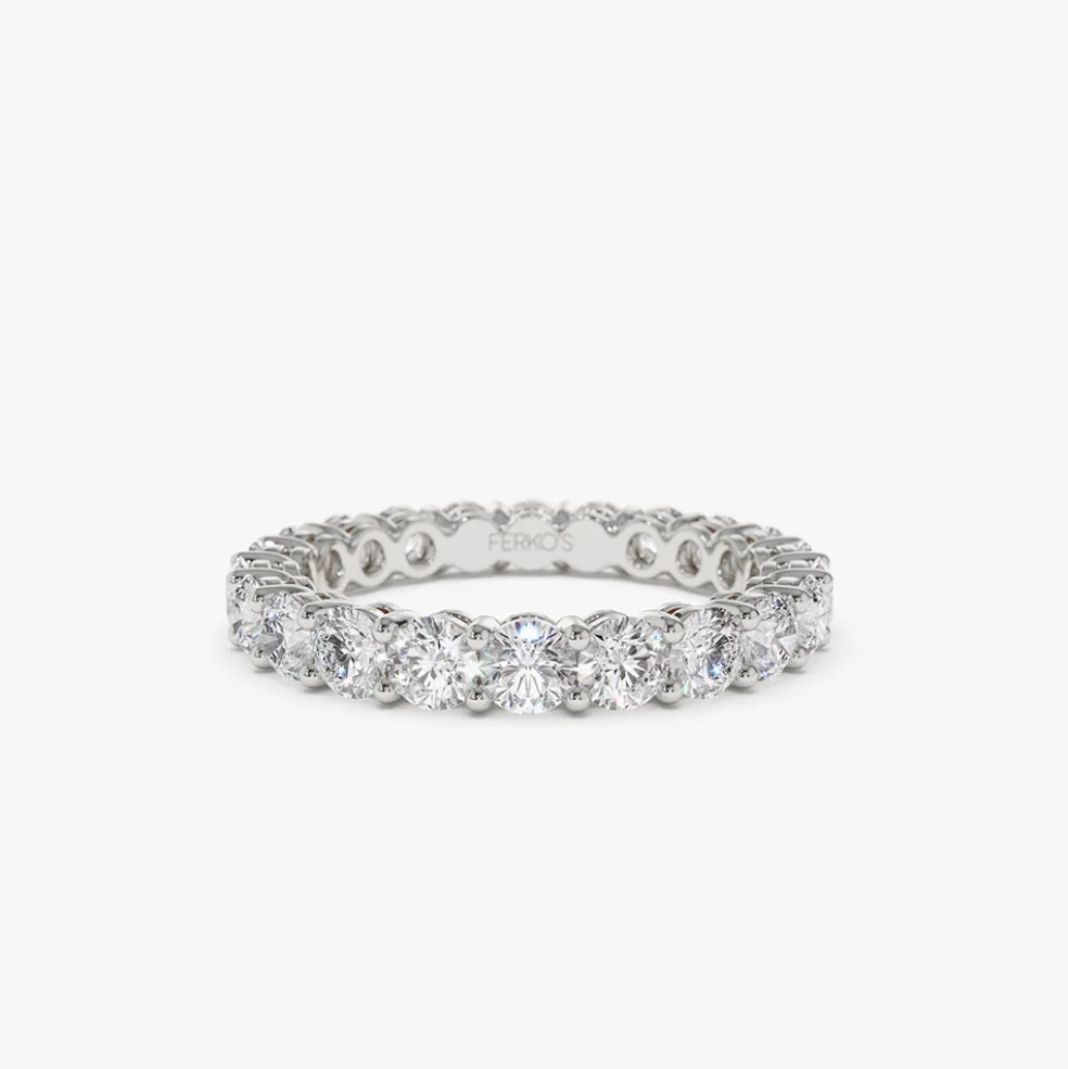 14k Basket Setting Full Eternity Diamond Ring 2.25ctw