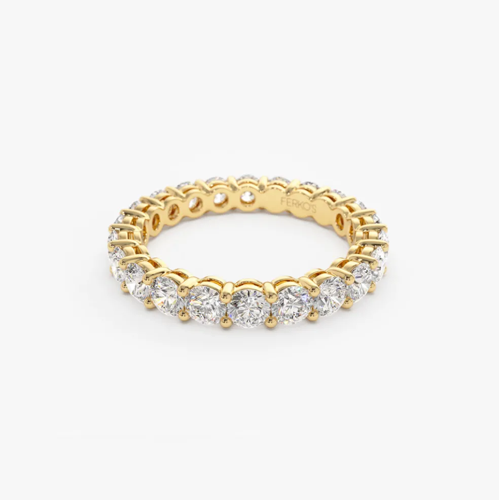 14k Basket Setting Full Eternity Diamond Ring 2.25ctw