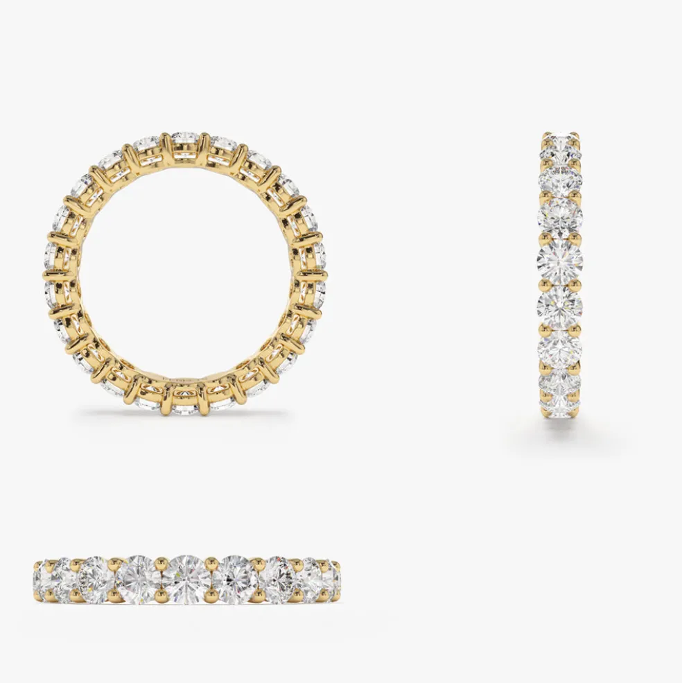 14k Basket Setting Full Eternity Diamond Ring 2.25ctw