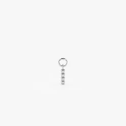 14k Beaded Hoop Charm