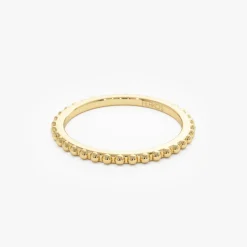 14k Beaded Wedding Band