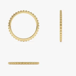 14k Beaded Wedding Band