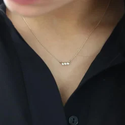 14k Bezel Set Diamond Necklace