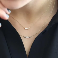 14k Bezel Set Diamond Necklace