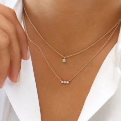 14k Bezel Set Diamond Necklace