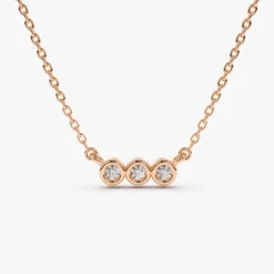 14k Bezel Set Diamond Necklace