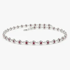 14k Bezel Set Ruby Tennis Bracelet