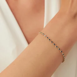14k Bezel Set Sapphire Tennis Bracelet