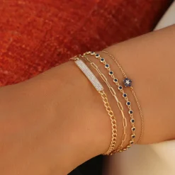 14k Bezel Set Sapphire Tennis Bracelet