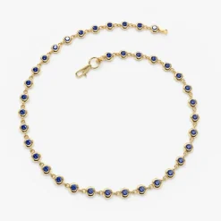 14k Bezel Set Sapphire Tennis Bracelet