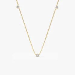 14k Bezel Setting Diamond by the Yard Necklace